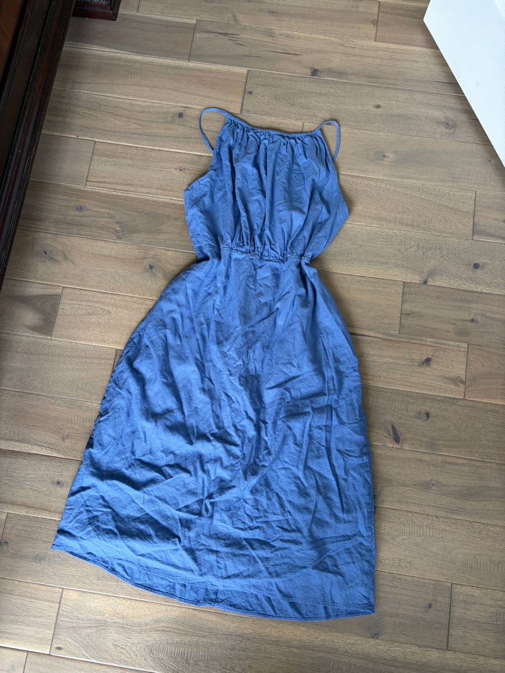 NWOT Banana Republic Blue Linen Blend Midi Dress US12